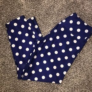 Blue & White polka dot yoga pants!!! Small & Large